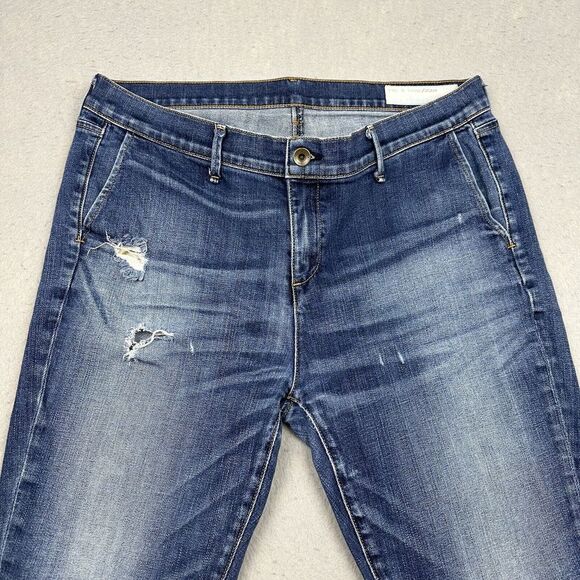 Rag & Bone Blue Matces Women's Jeans Size 28 Cropped Medium Wash Distressed - Picture 4 of 13
